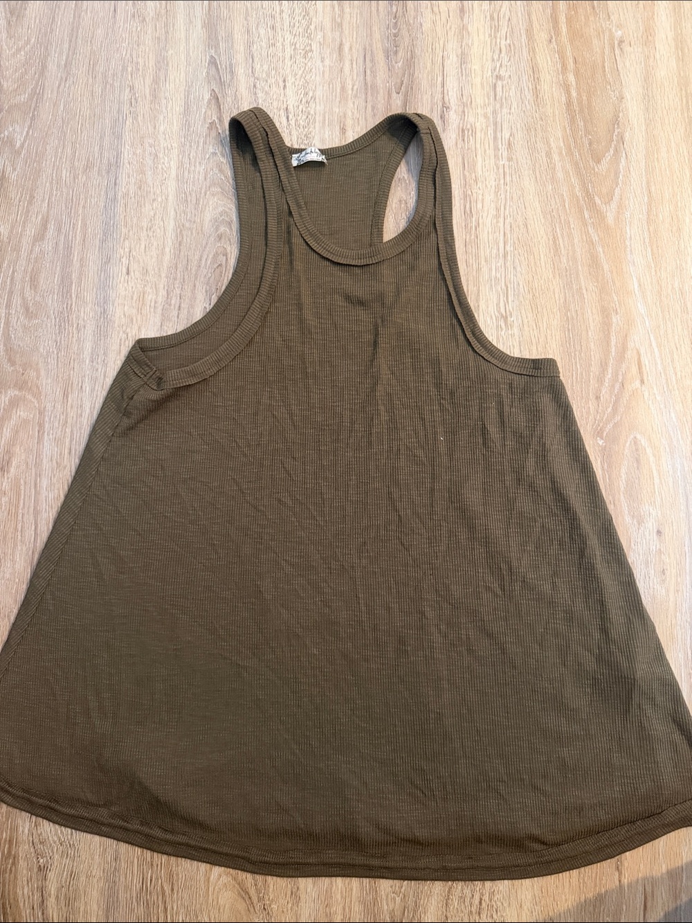 Women’s Olive Ribbed Racerback Tank Top